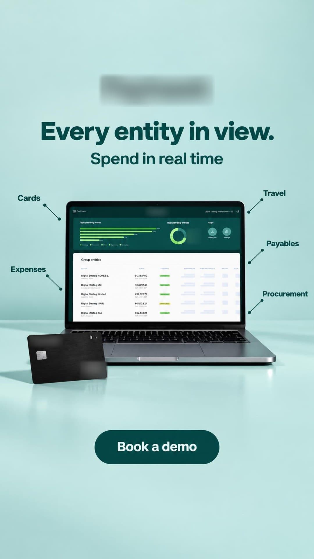Fintech ad, Story · 9:16: "Every entity in view"
