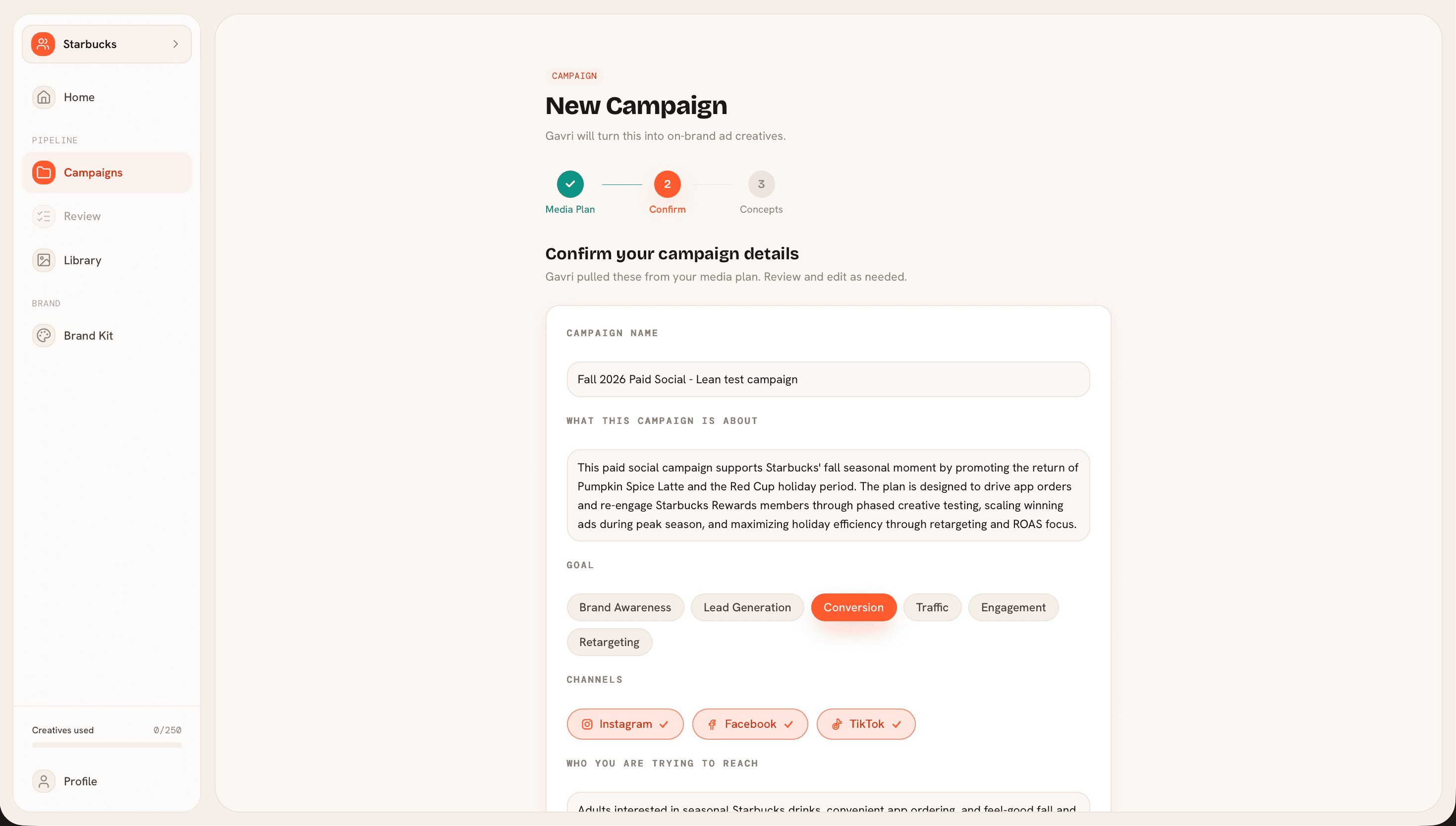 [PLACEHOLDER: Campaign brief screenshot]